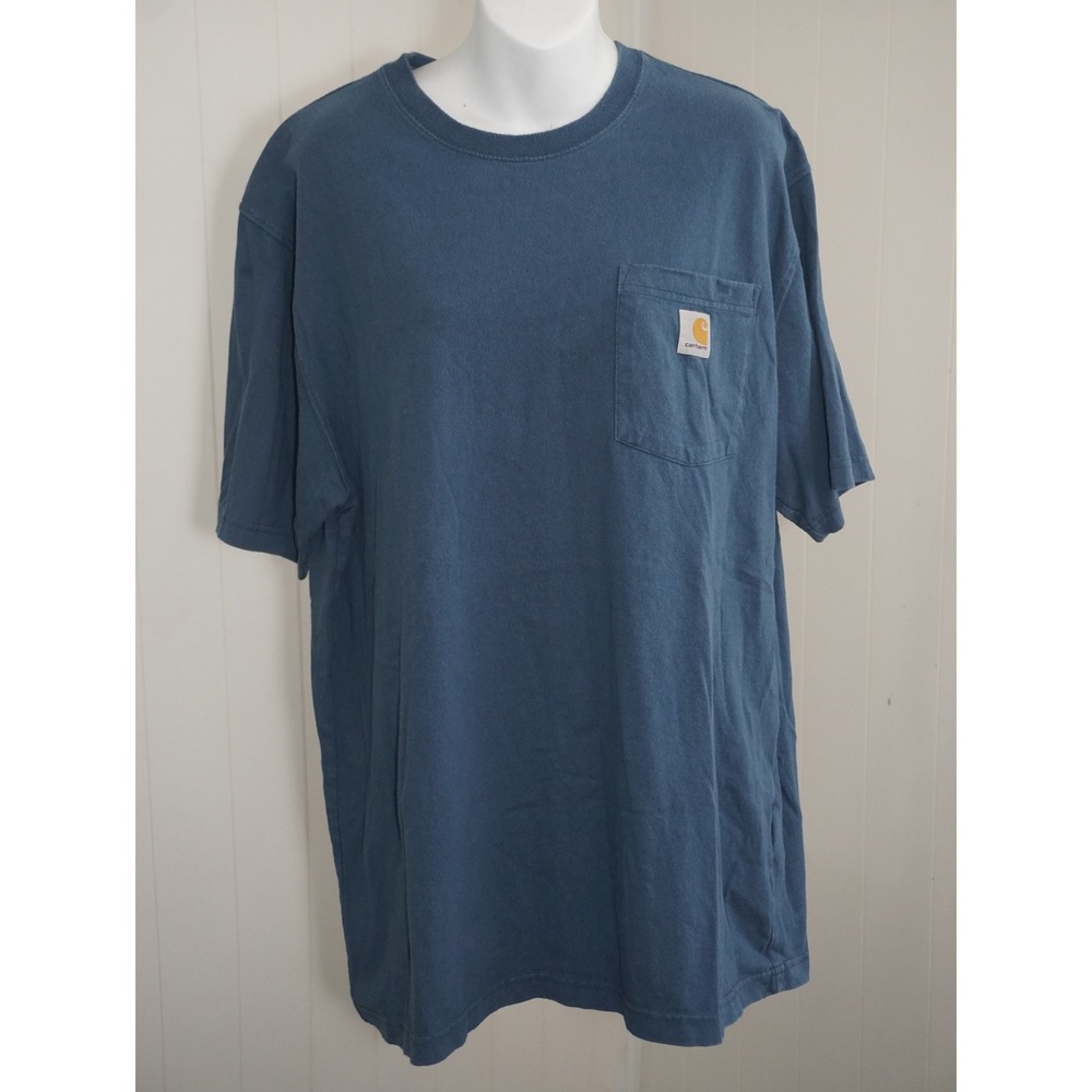 Carhartt Large Blue Cotton Short Sleeve Pocket T-Shirt K87 984